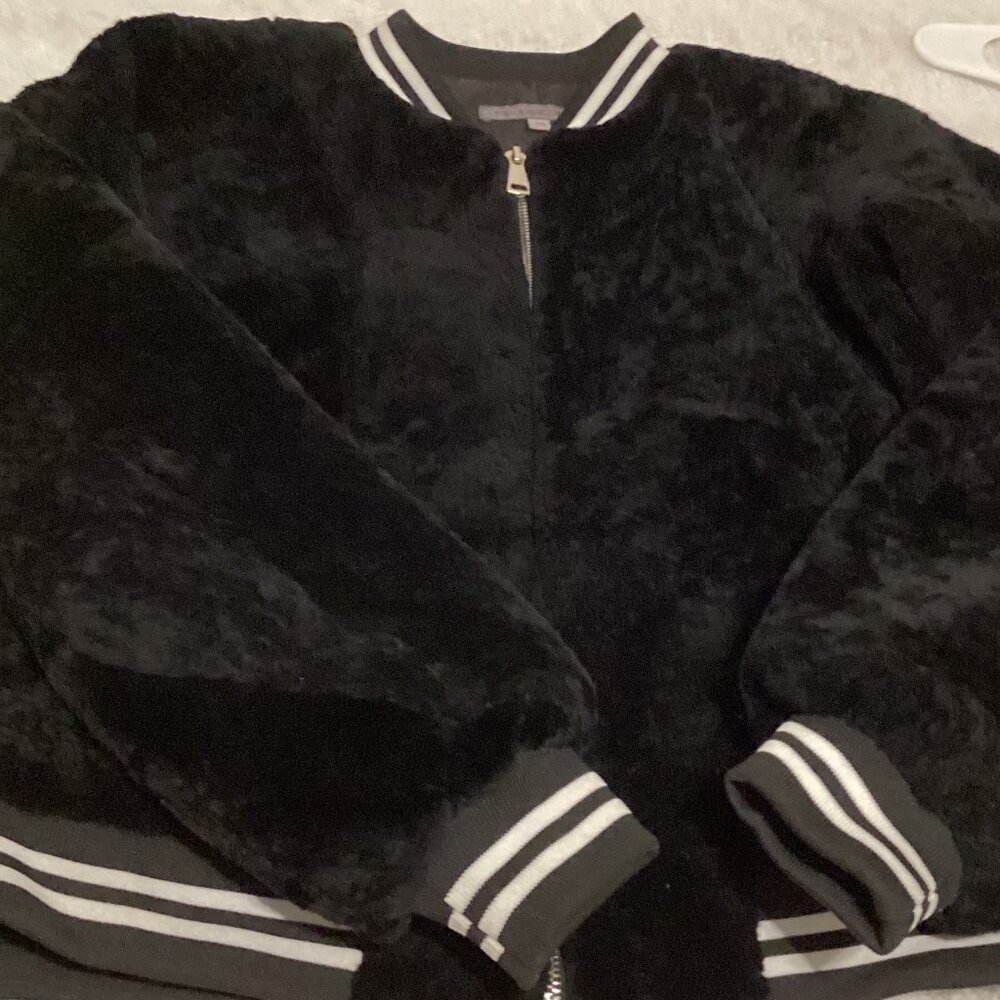 POLOGEORGIS Varsity Style 100% Genuine Shearling Fur Jacket